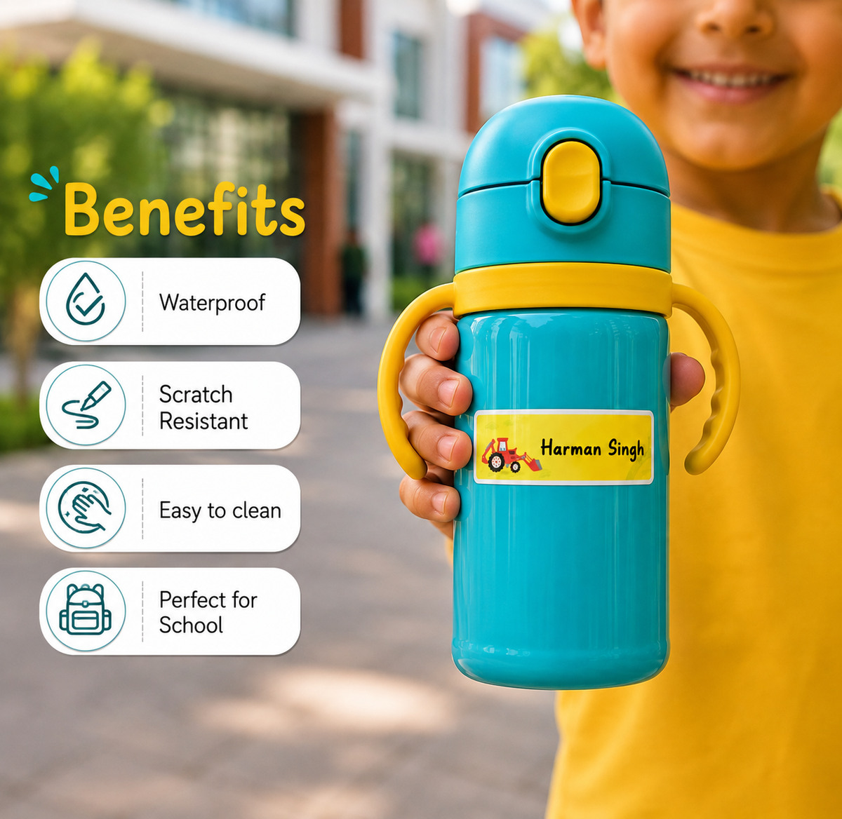 Waterproof Labels - Construction Vehicle Peppydots|]Peppydots