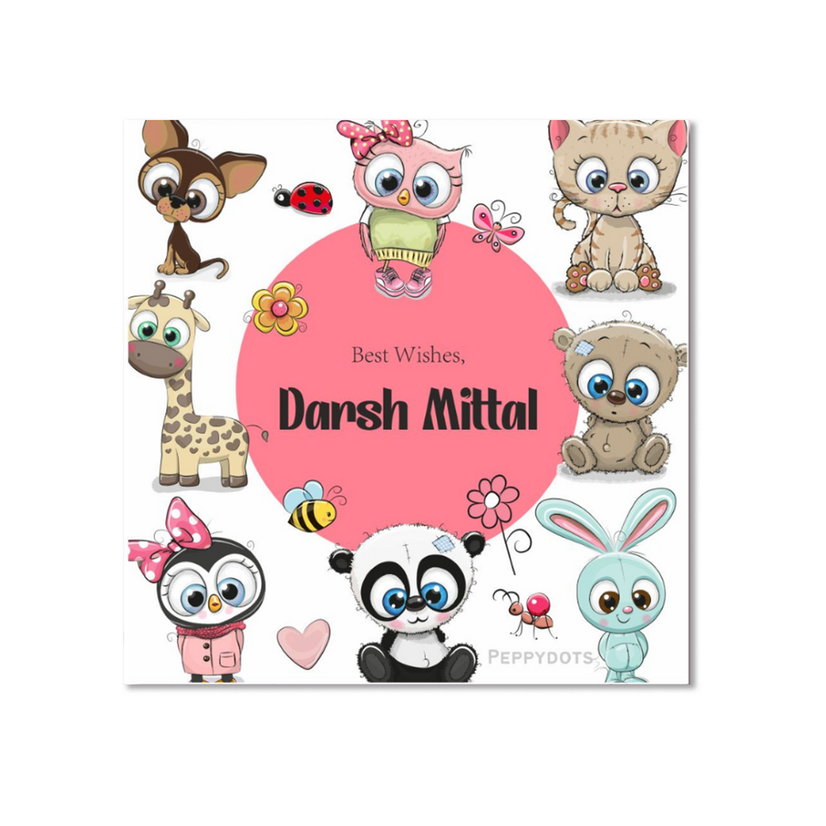 Gift Tag - Cute Animal Peppydots|]Peppydots