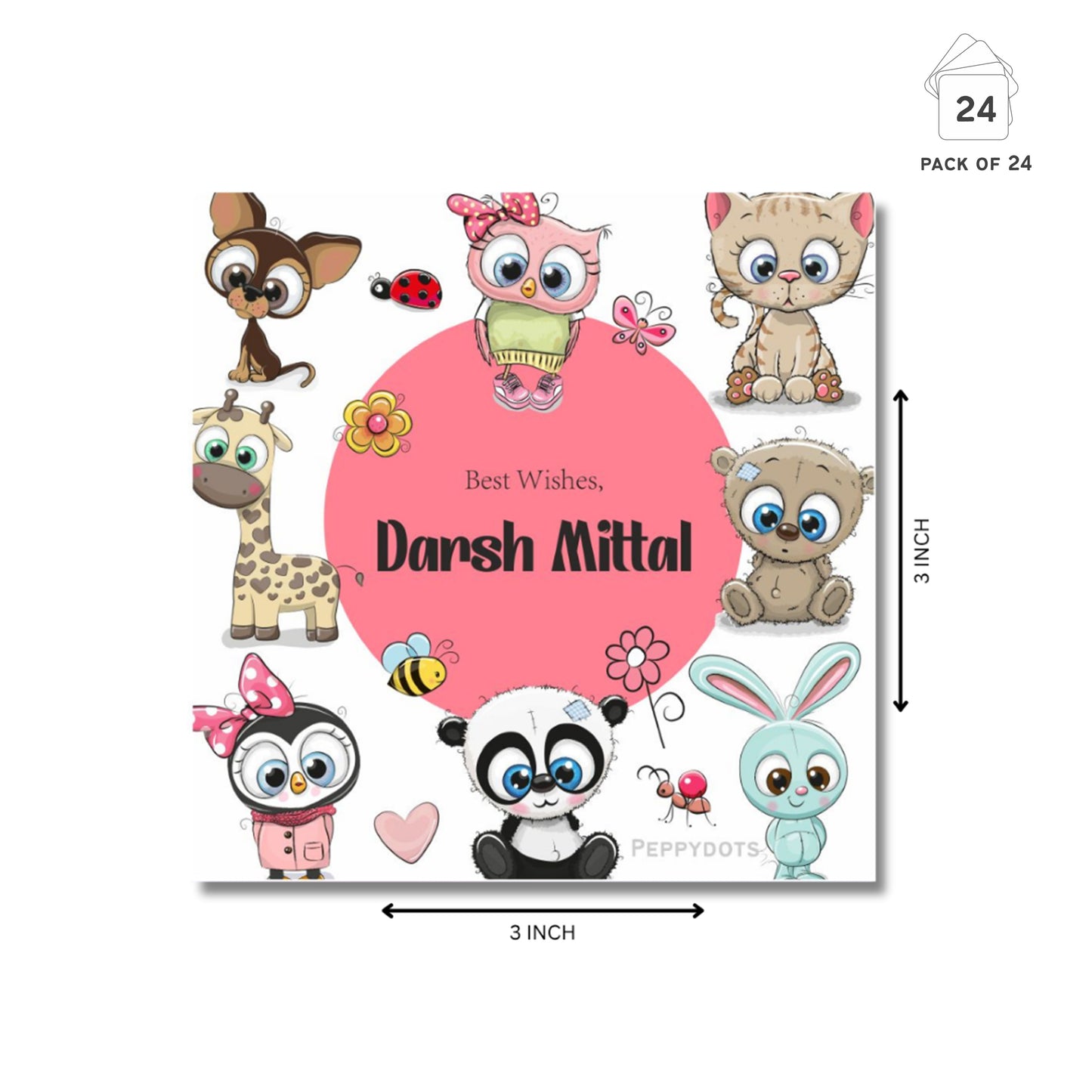 Gift Tag - Cute Animal Peppydots|]Peppydots
