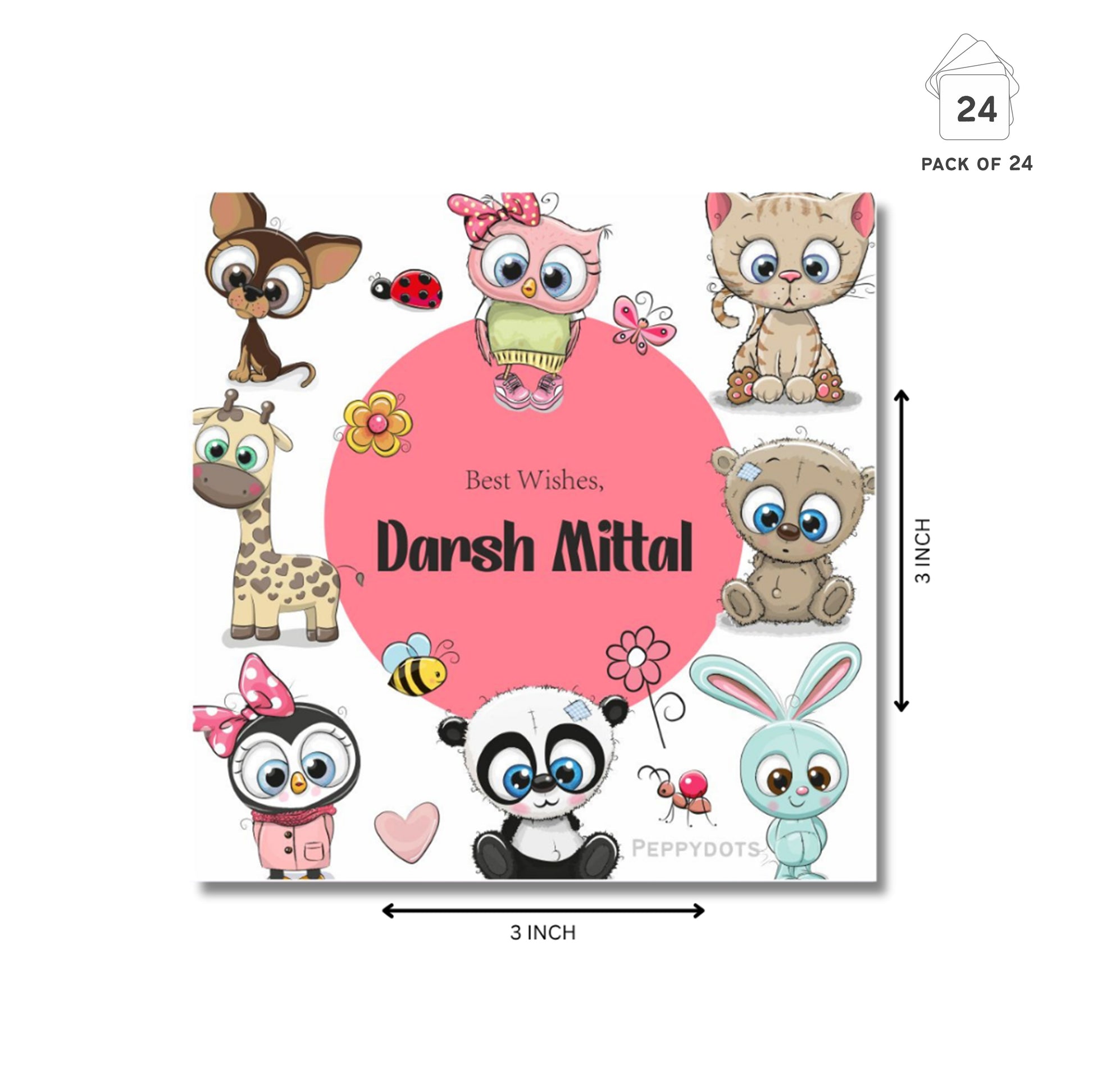Gift Tag - Cute Animal Peppydots|]Peppydots