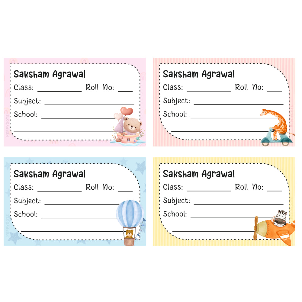 School Book Label - Cute Animals Doxbox Store|]Peppydots