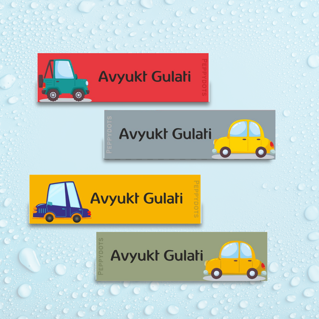 Waterproof Labels - Cute car Doxbox Store|]Peppydots