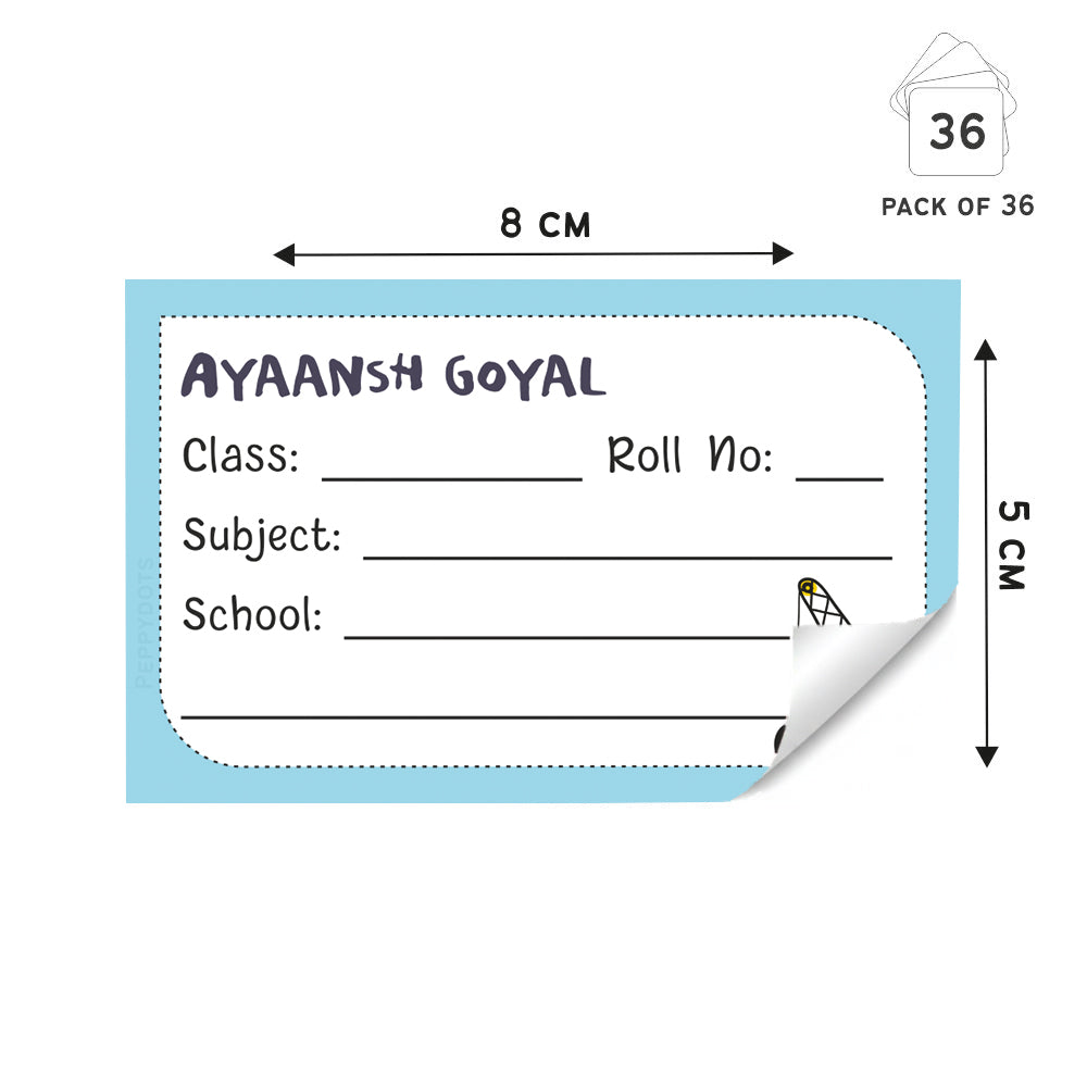 Personalized School Book Labels - Cute Construction Vehicles Peppydots|]Peppydots