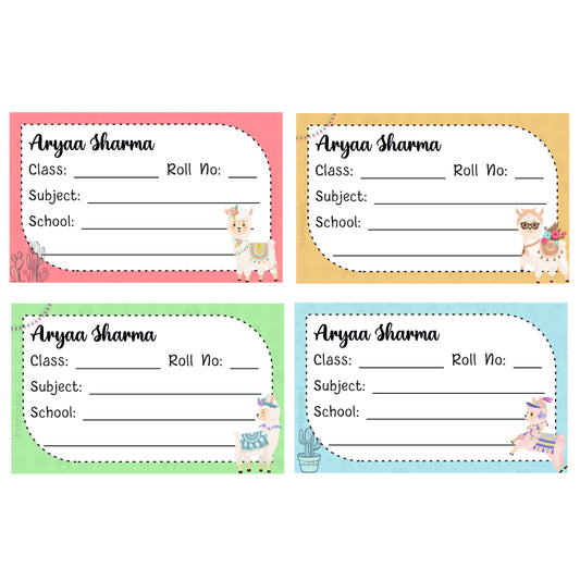 School Book Label - Cute Llama Doxbox Store|]Peppydots