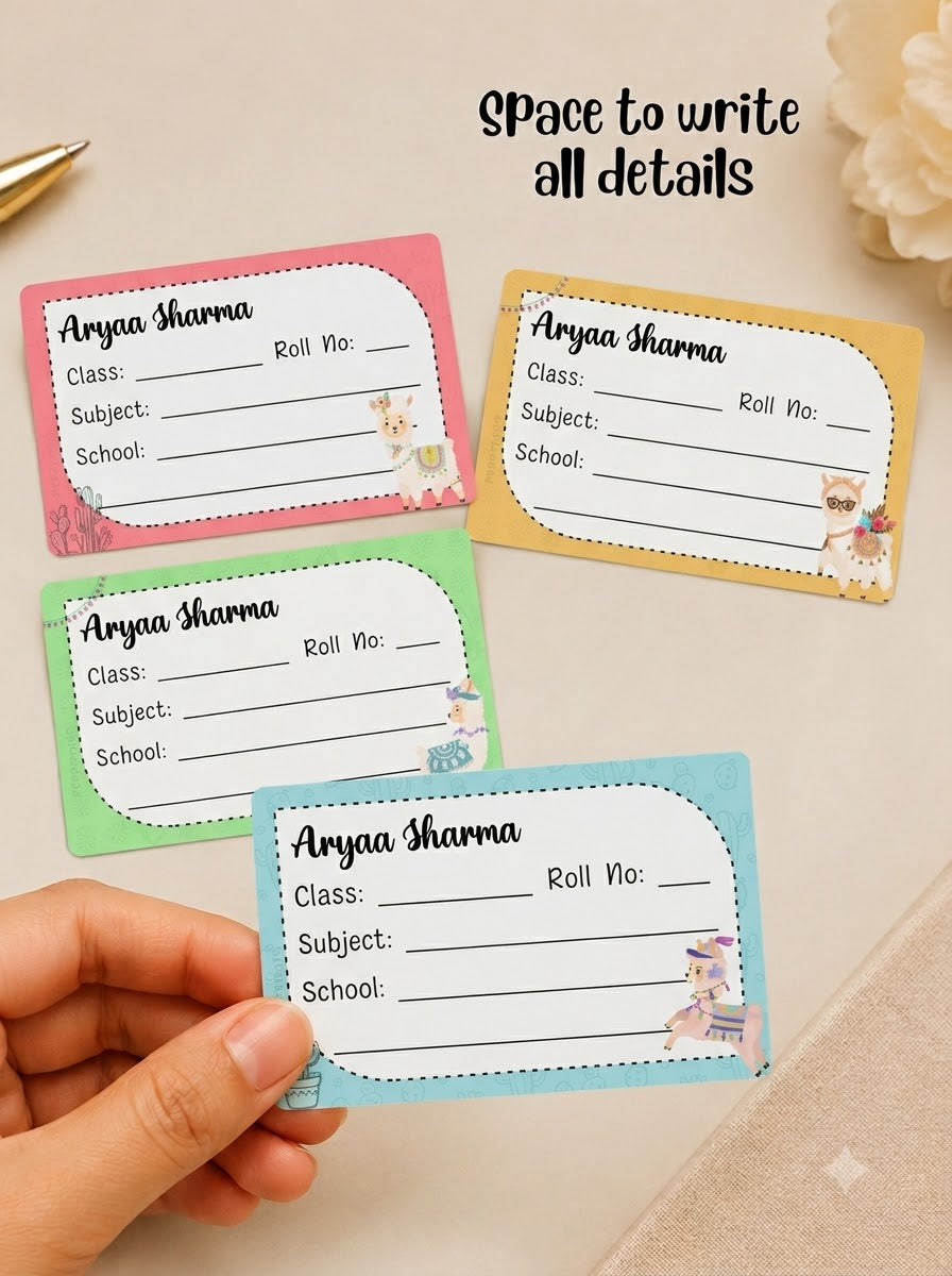 Personalized School Book Labels - Cute Llama Peppydots|]Peppydots