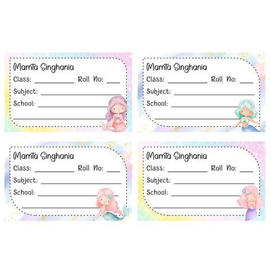 School Book Label - Cute Mermaid Doxbox Store|]Peppydots