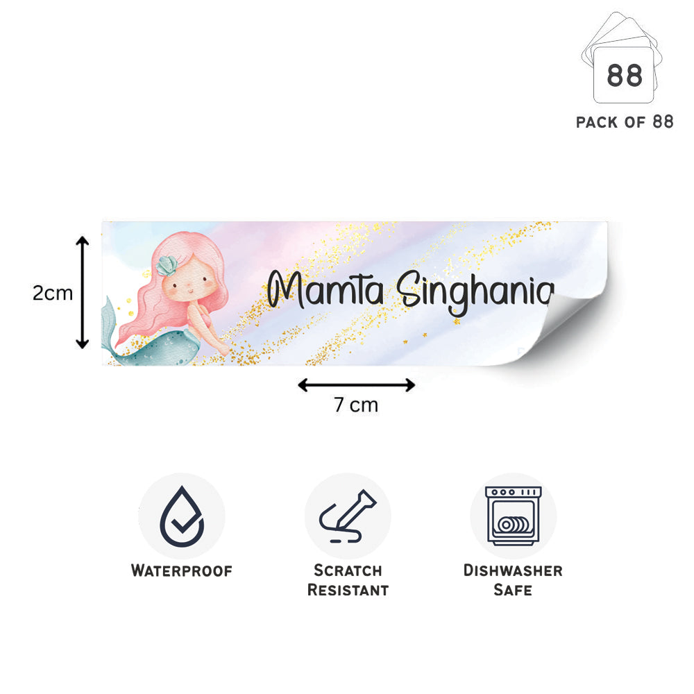 Waterproof Labels - Cute Mermaid Doxbox Store|]Peppydots