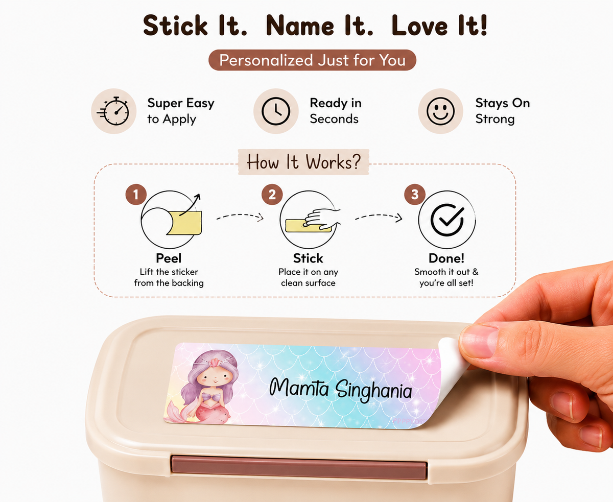 Waterproof Labels - Cute Mermaid Peppydots|]Peppydots