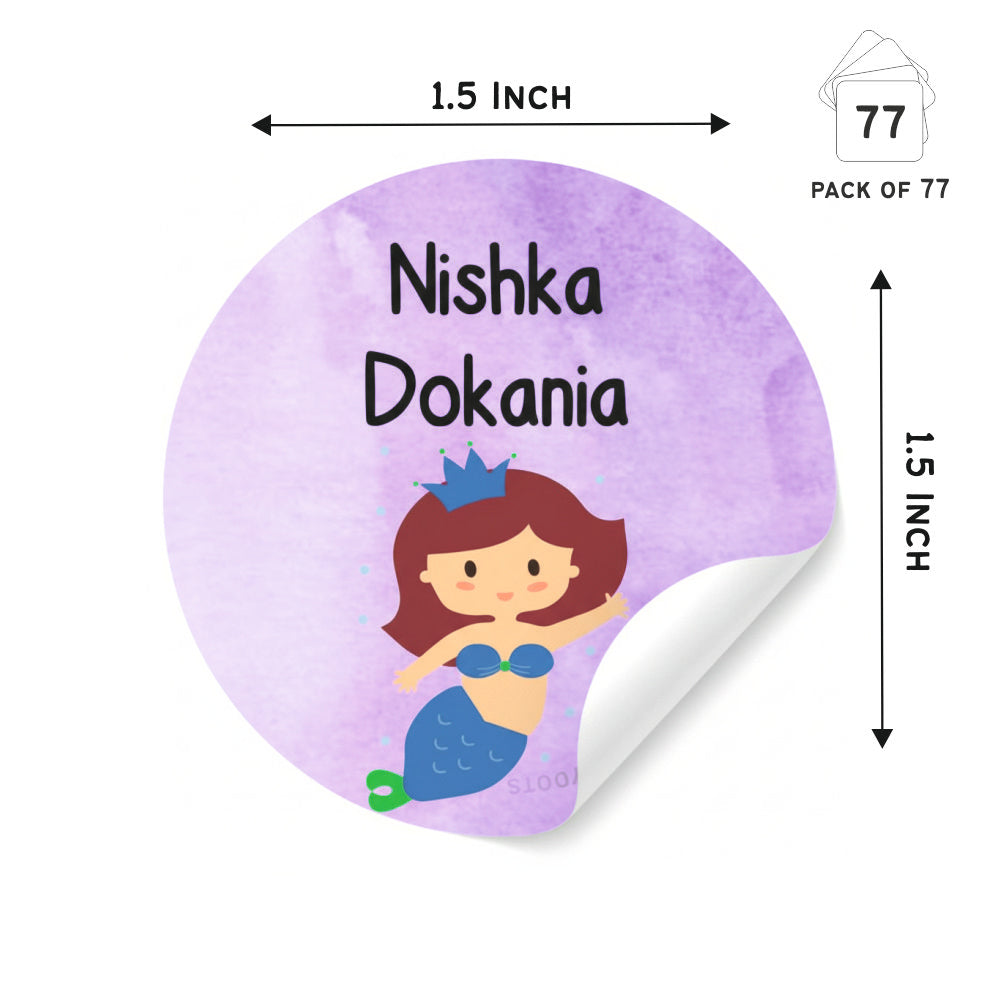 Round Waterproof label - Cute Mermaid Doxbox Store|]Peppydots