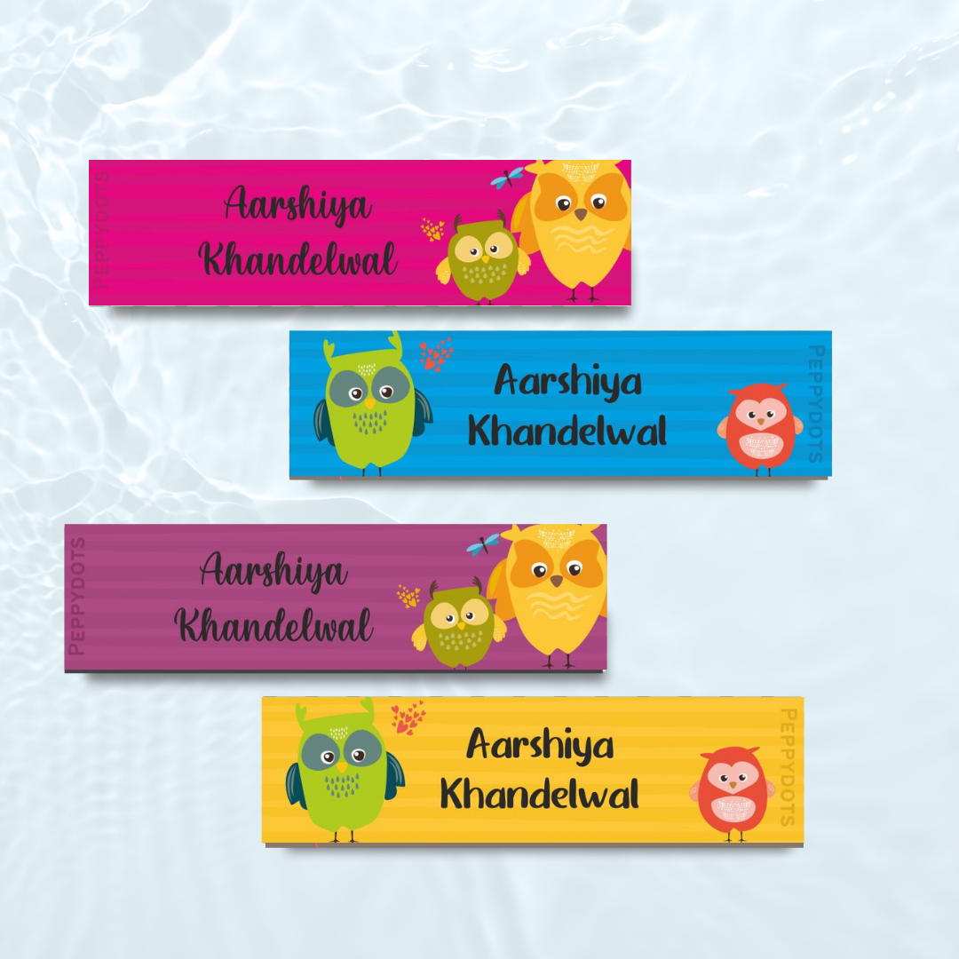 Waterproof Labels - Cute Owls Doxbox Store|]Peppydots