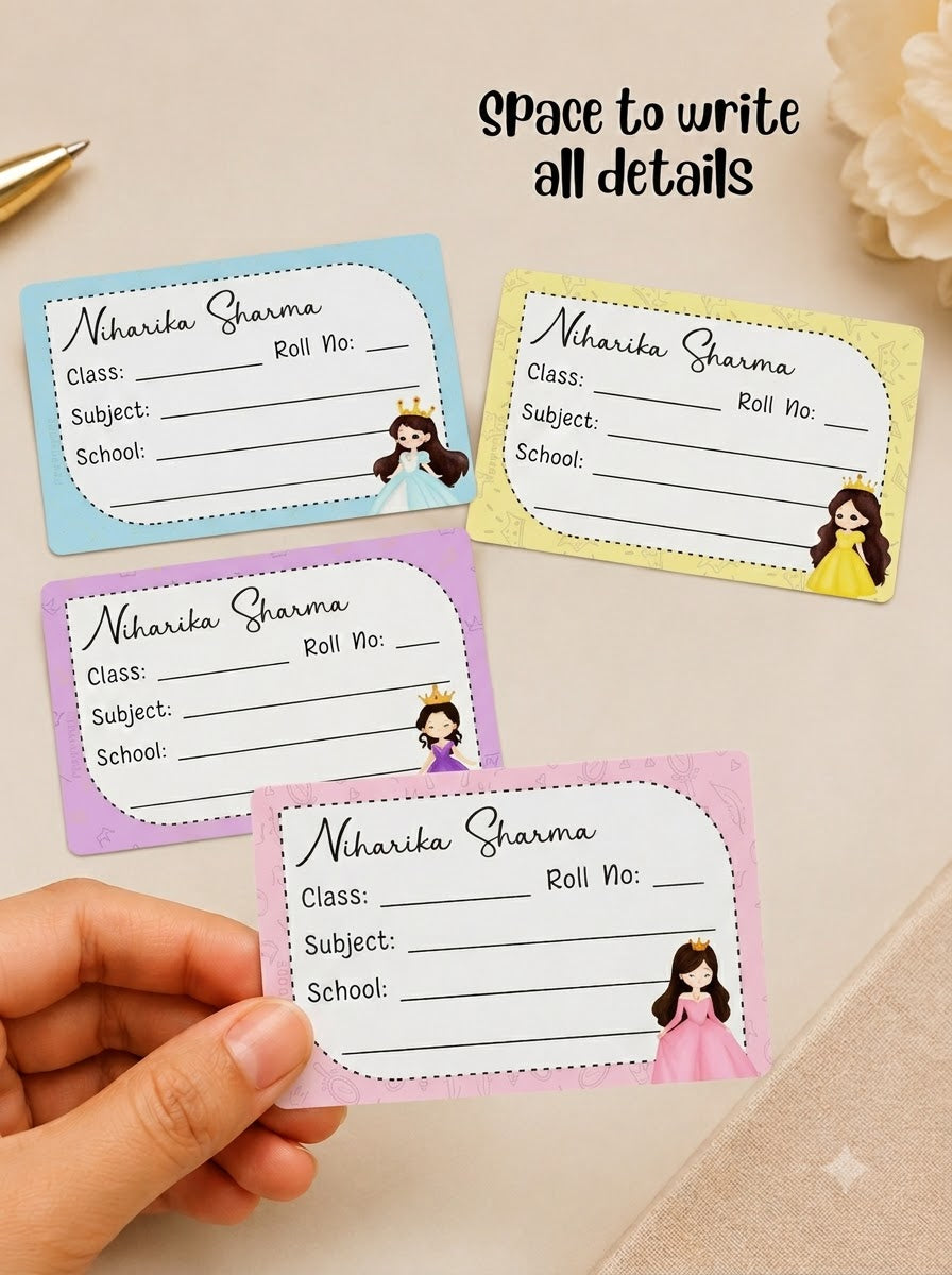 Personalized School Book Labels - Cute Princess Peppydots|]Peppydots