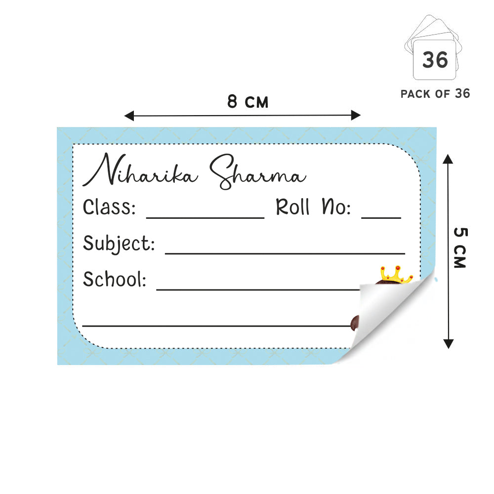 Personalized School Book Labels - Cute Princess Peppydots|]Peppydots