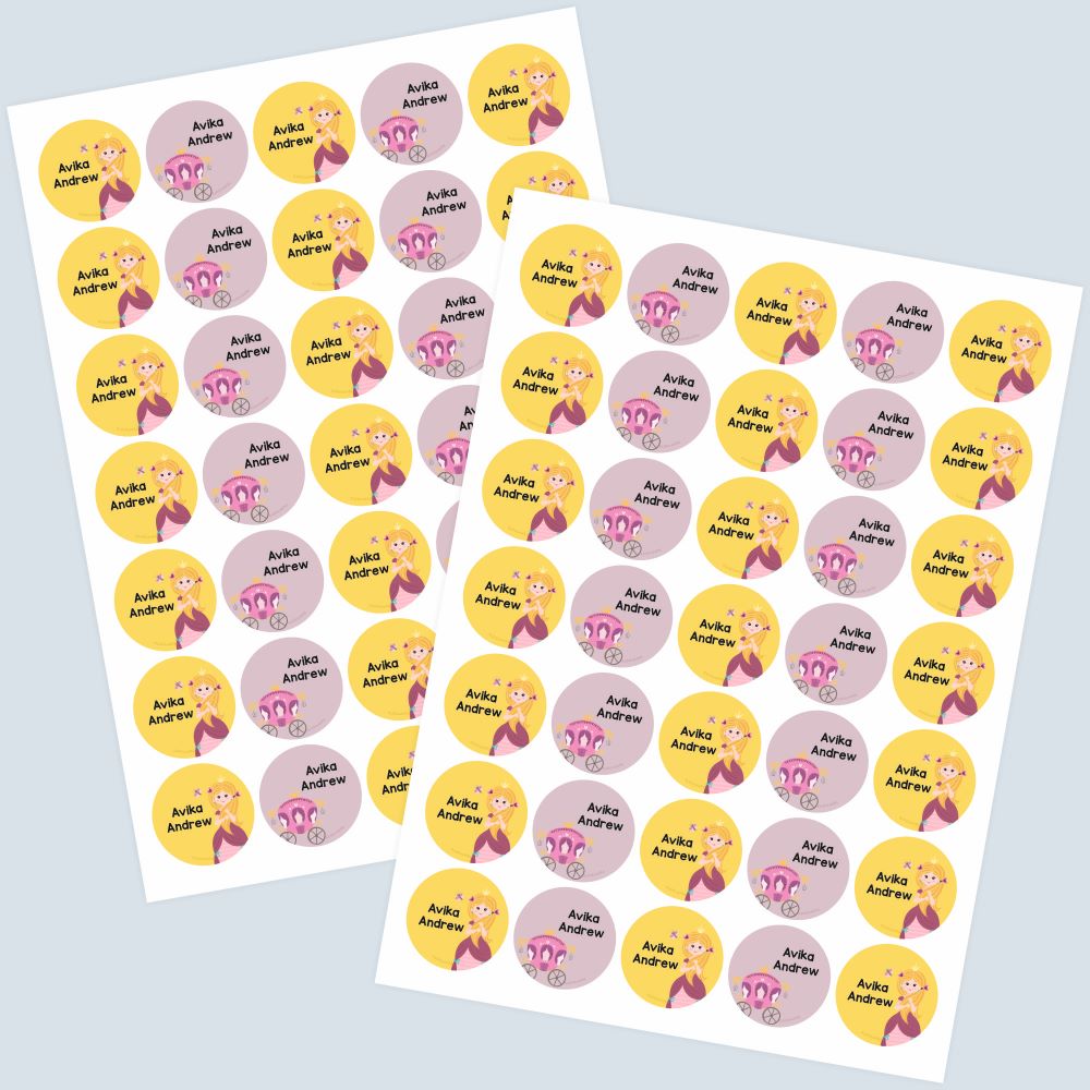Round Waterproof Labels - Cute Princess Doxbox Store|]Peppydots