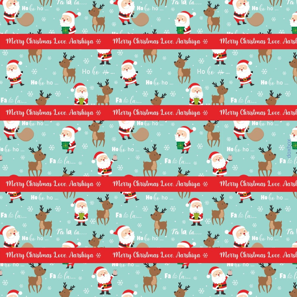 Wrapping Paper - Cute Santa - Peppydots