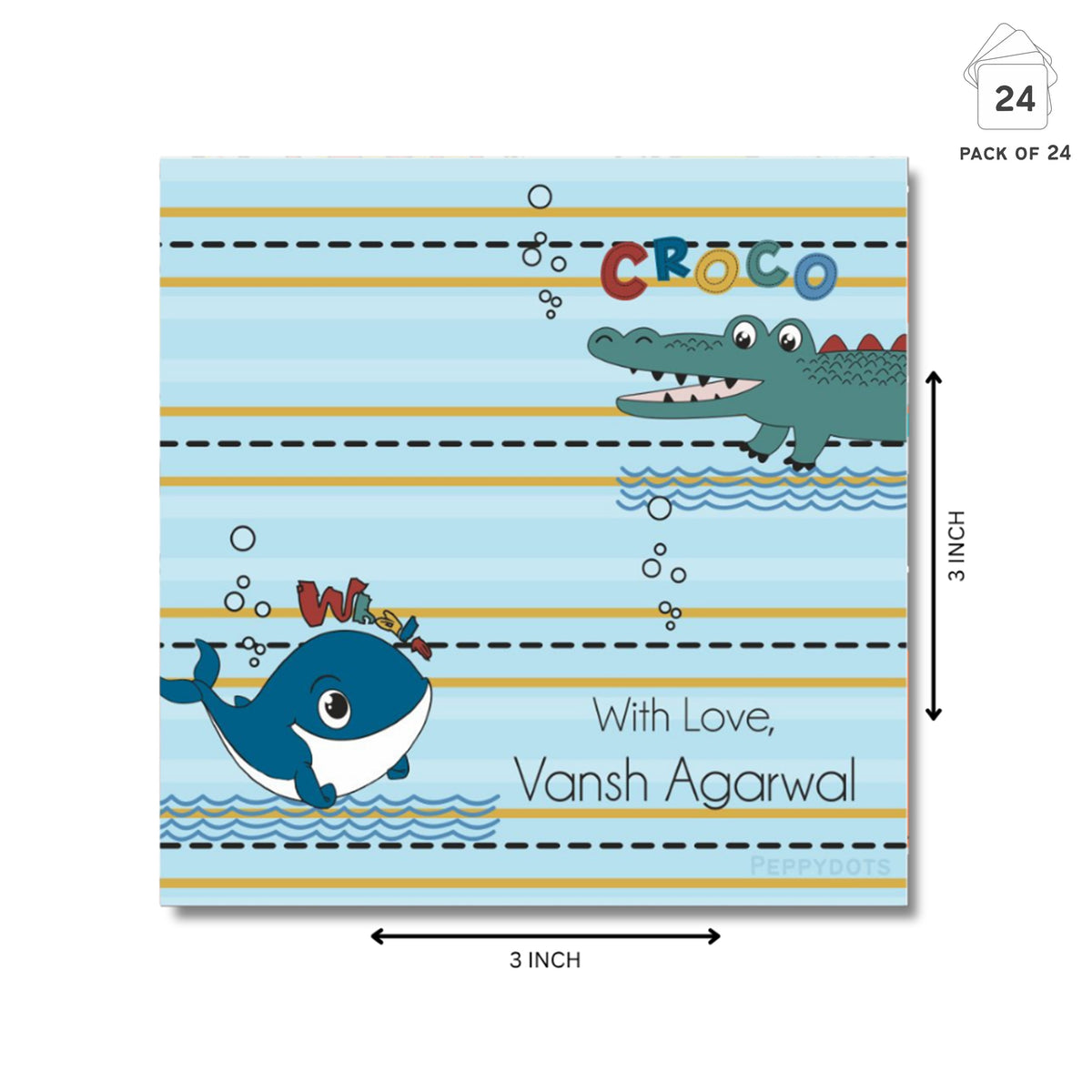 Gift Tag - Cute Whale Peppydots|]Peppydots