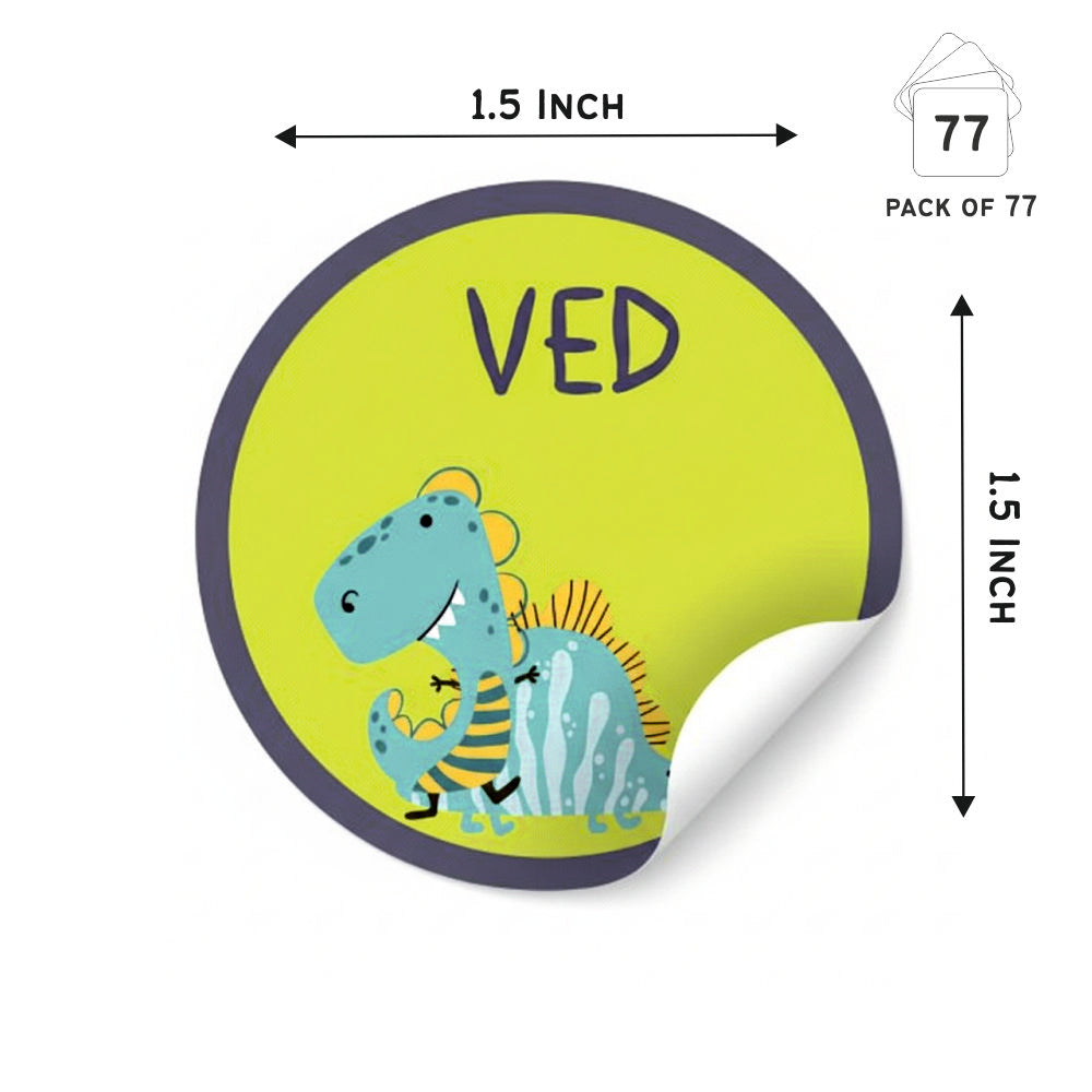 Round Waterproof Labels - Dino Colours Doxbox Store|]Peppydots