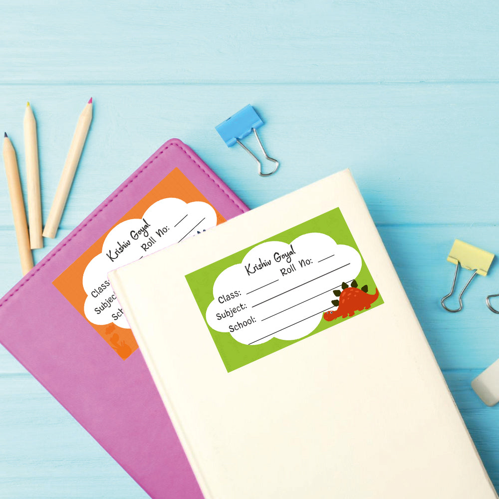 School Book Label - Dino Colors Doxbox Store|]Peppydots
