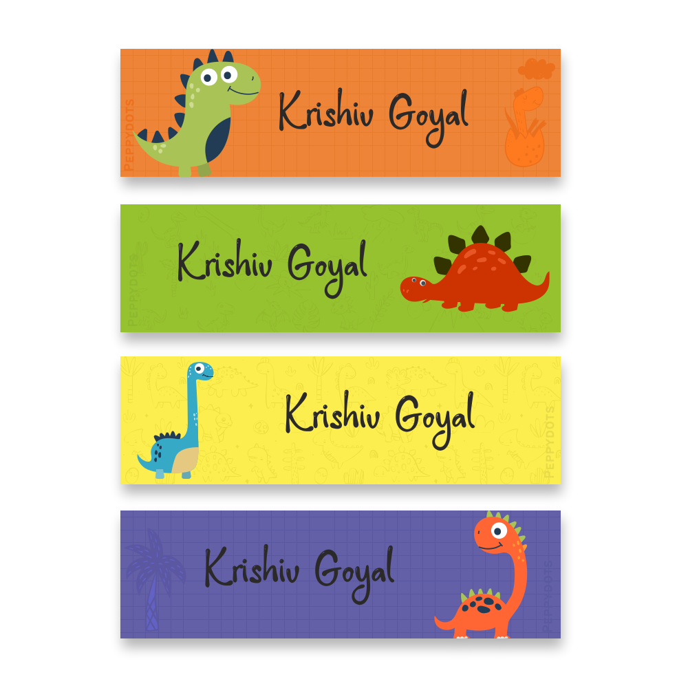 Waterproof Labelss - Dino colours Doxbox Store|]Peppydots