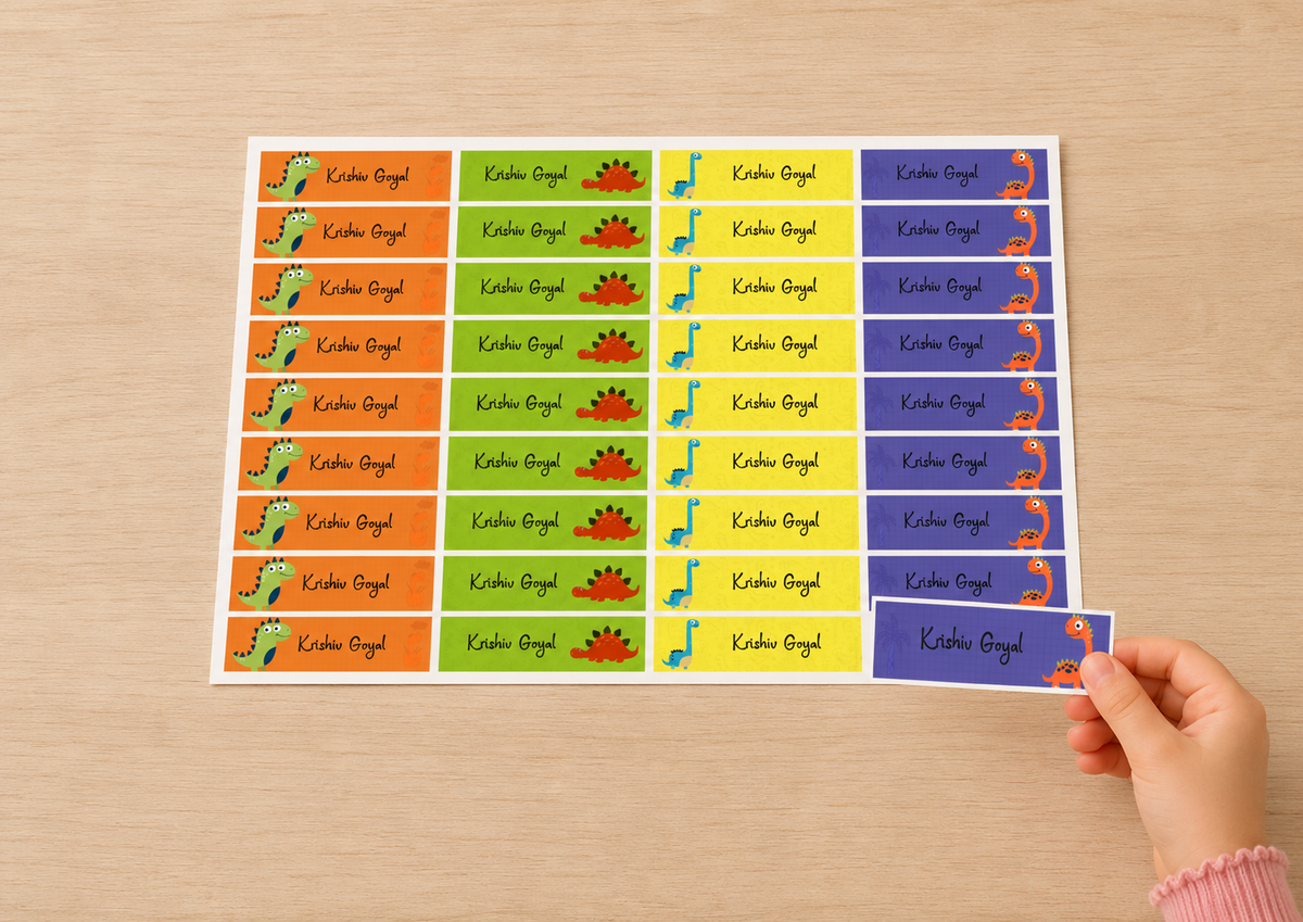 Waterproof Labelss - Dino colours Peppydots|]Peppydots