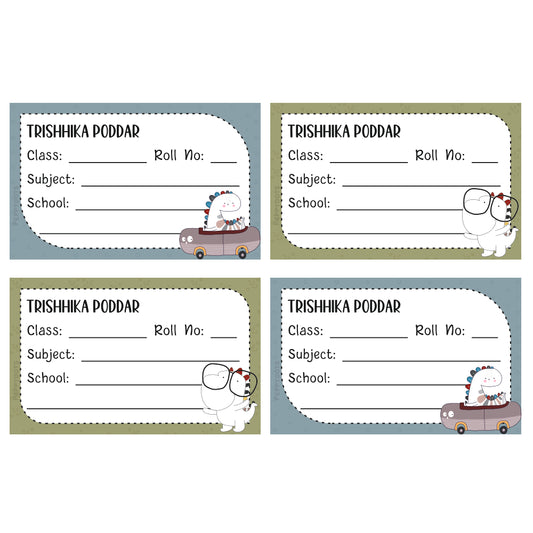 School Book Label - Dinosaur Doxbox Store|]Peppydots