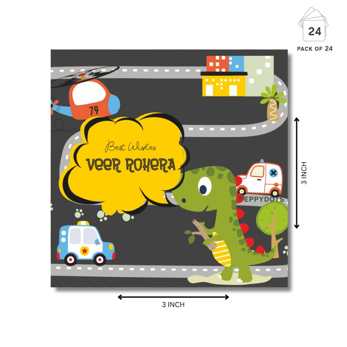 Gift Tag - Dinosaur Peppydots|]Peppydots
