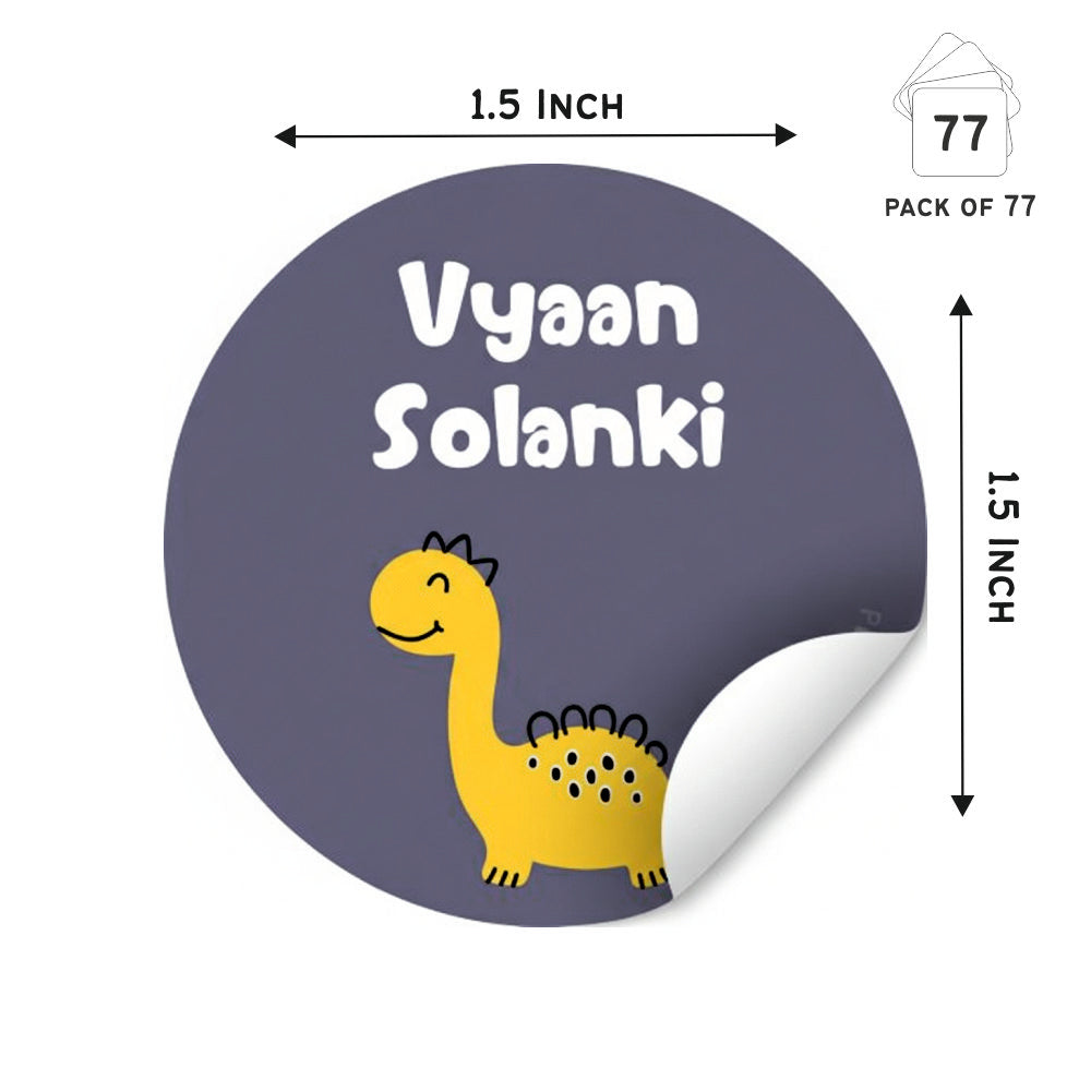 Round Waterproof Labels - Dinosaur Peppydots |]Peppydots