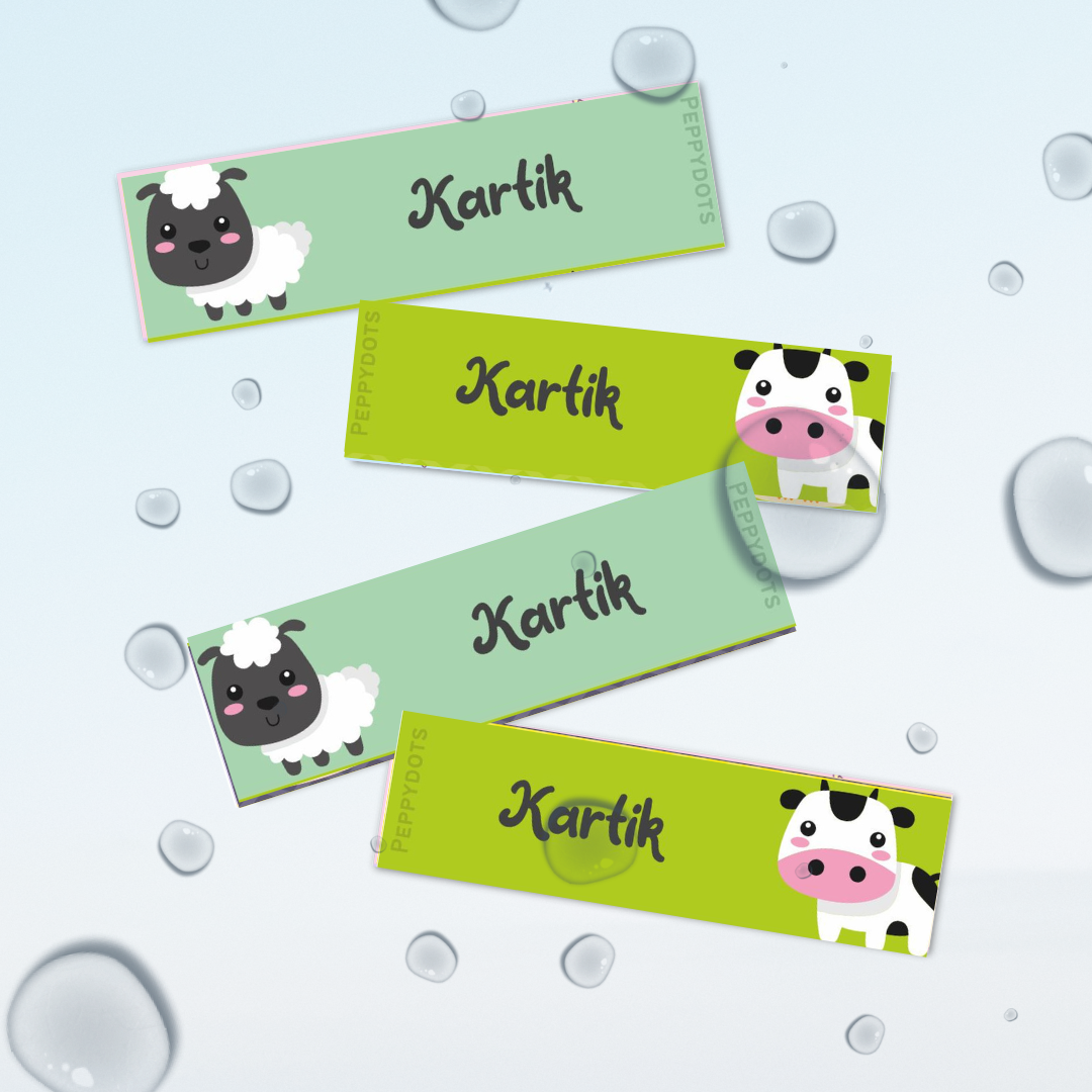 Waterproof Labels - Farm Animals Doxbox Store|]Peppydots