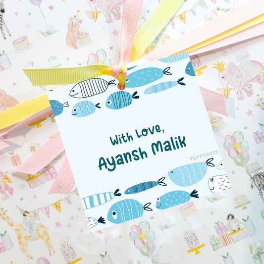 Gift Tag - Fish Blue Doxbox Store|]Peppydots