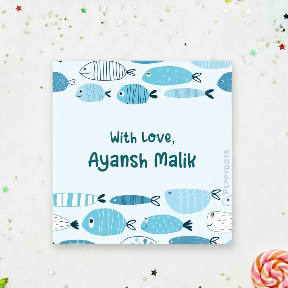 Gift Labels - Fish Blue Doxbox Store|]Peppydots