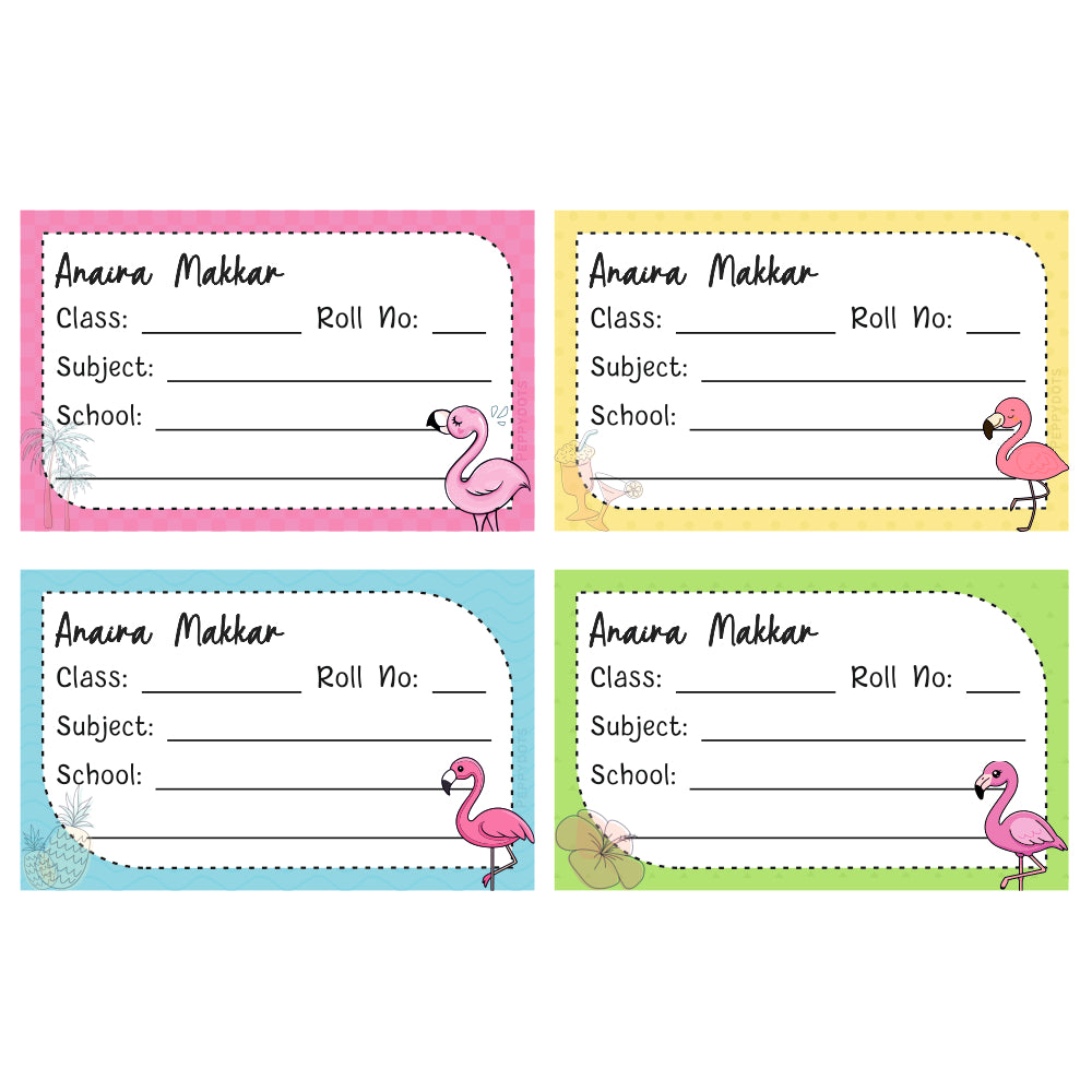 School Book Label - Flamingo Doxbox Store|]Peppydots