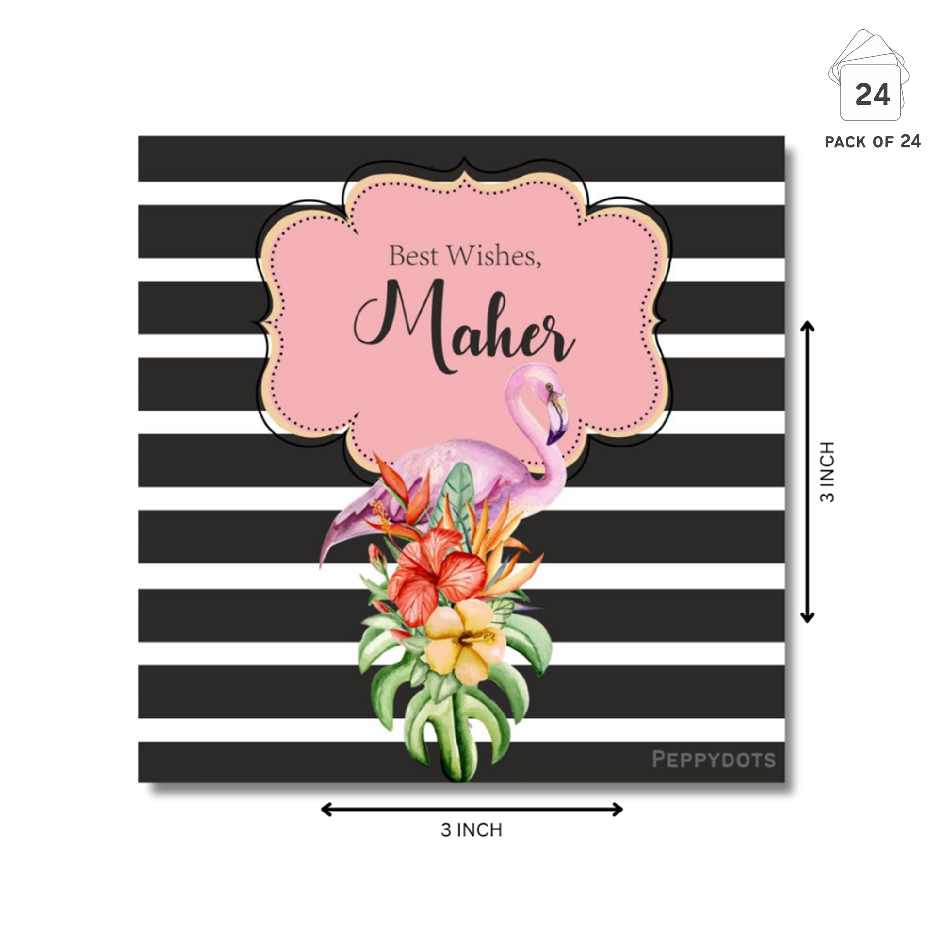 Gift Tag - Flamingo Peppydots|]Peppydots