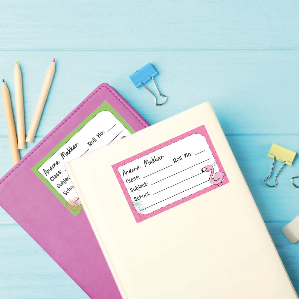 School Book Label - Flamingo Doxbox Store|]Peppydots