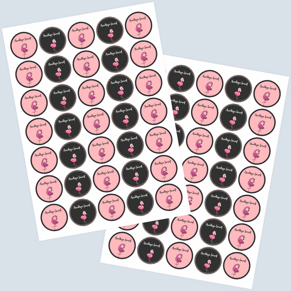 Round Waterproof Labels - Flamingo Doxbox Store|]Peppydots