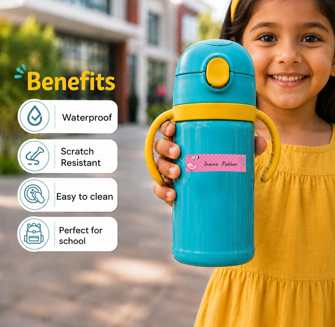 Waterproof Labels - Flamingo Peppydots|]Peppydots