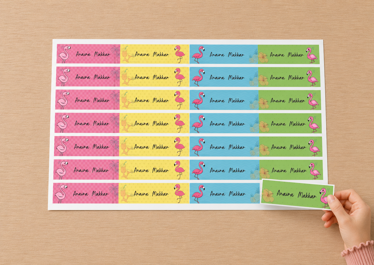 Waterproof Labels - Flamingo Peppydots|]Peppydots