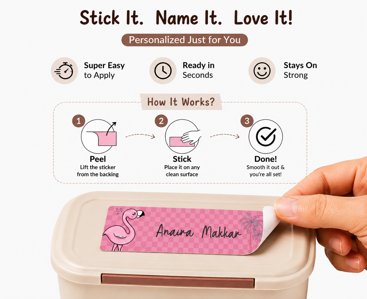 Waterproof Labels - Flamingo Peppydots|]Peppydots