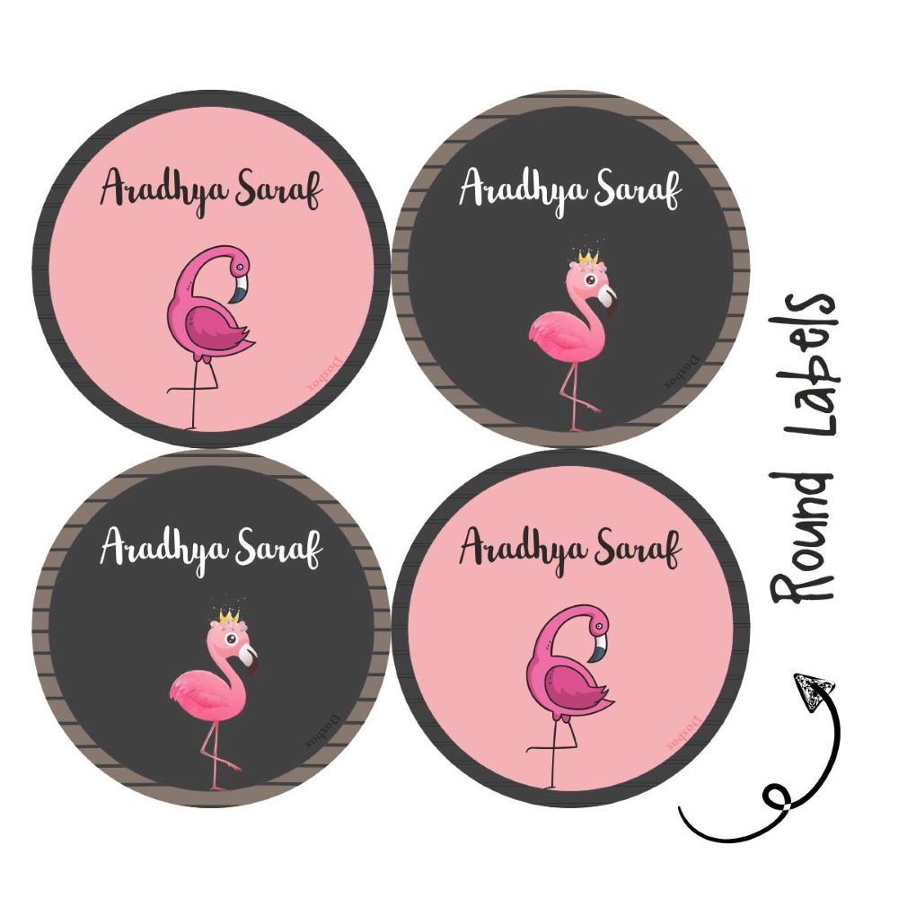 Round Waterproof Labels - Flamingo Doxbox Store|]Peppydots