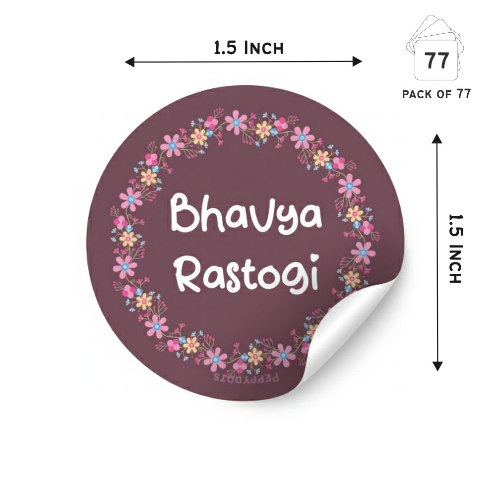 Round Waterproof Labels - Floral Doxbox Store|]Peppydots