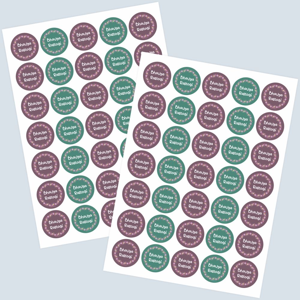 Round Waterproof Labels - Floral Doxbox Store|]Peppydots