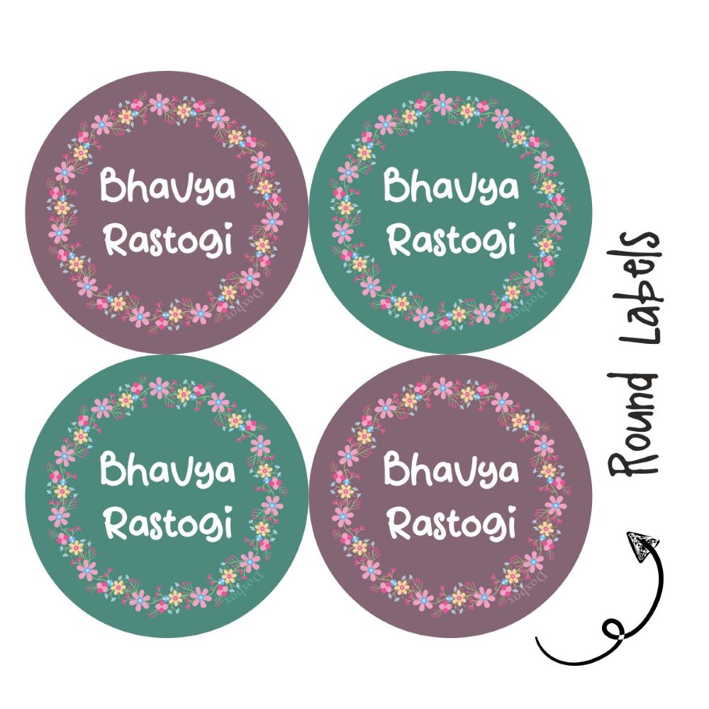 Round Waterproof Labels - Floral Doxbox Store|]Peppydots