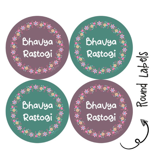 Round Waterproof Labels - Floral Doxbox Store|]Peppydots