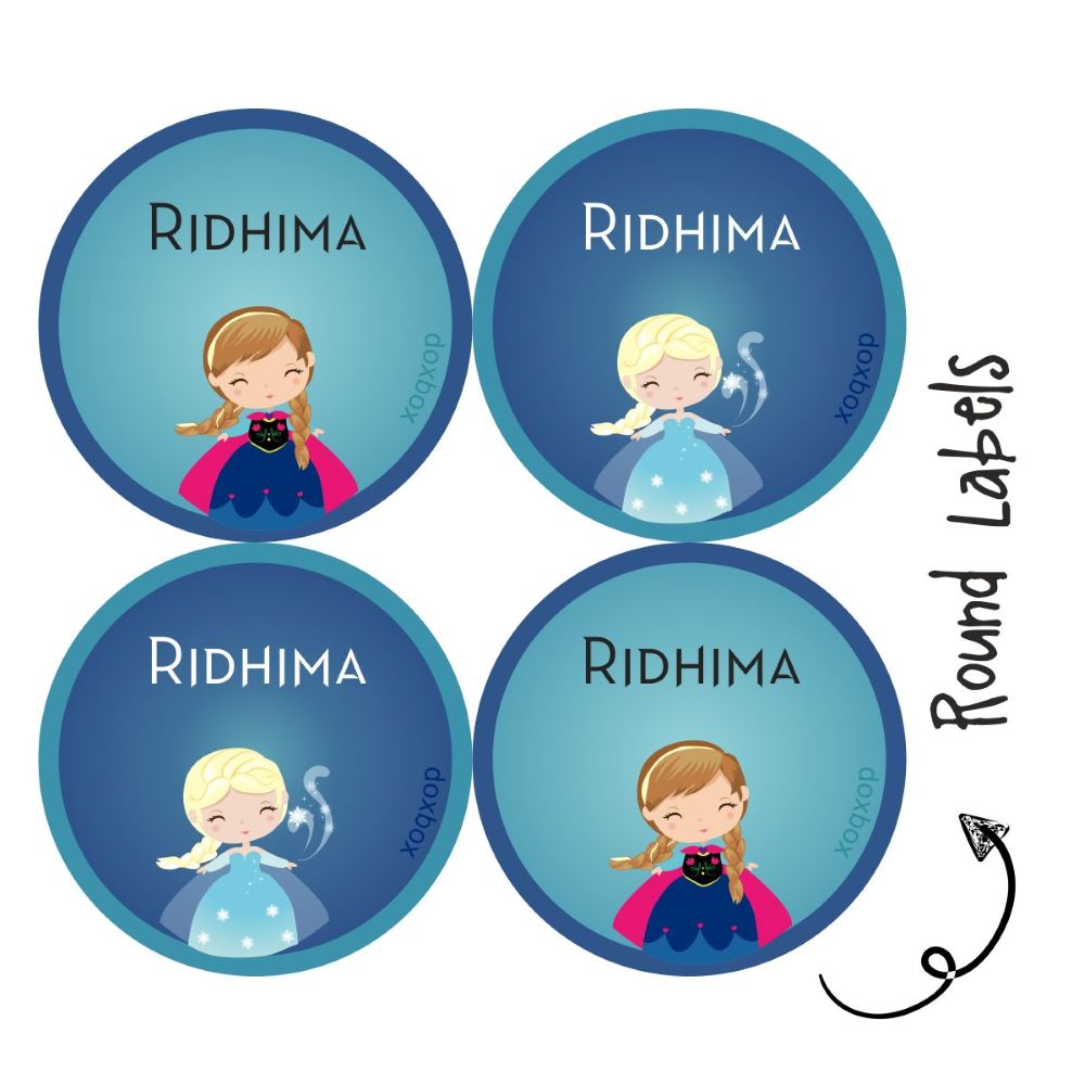 Round water proof label - Frozen - Peppydots