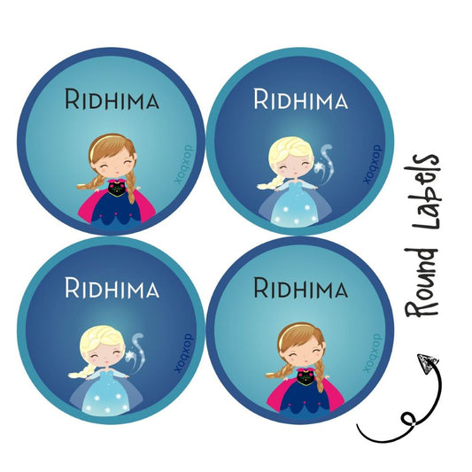 Round water proof label - Frozen - Peppydots