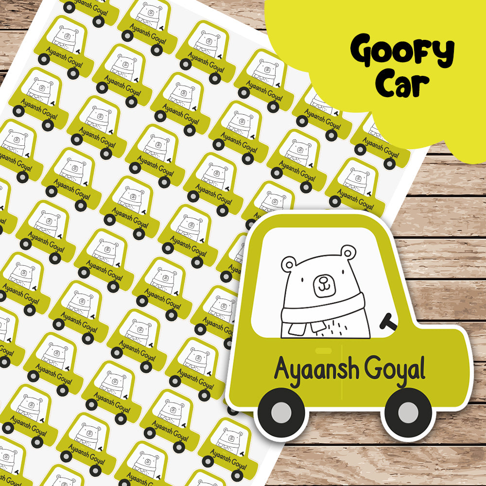 Fancy Shape Sticker - Goofy Car Peppydots|]Peppydots