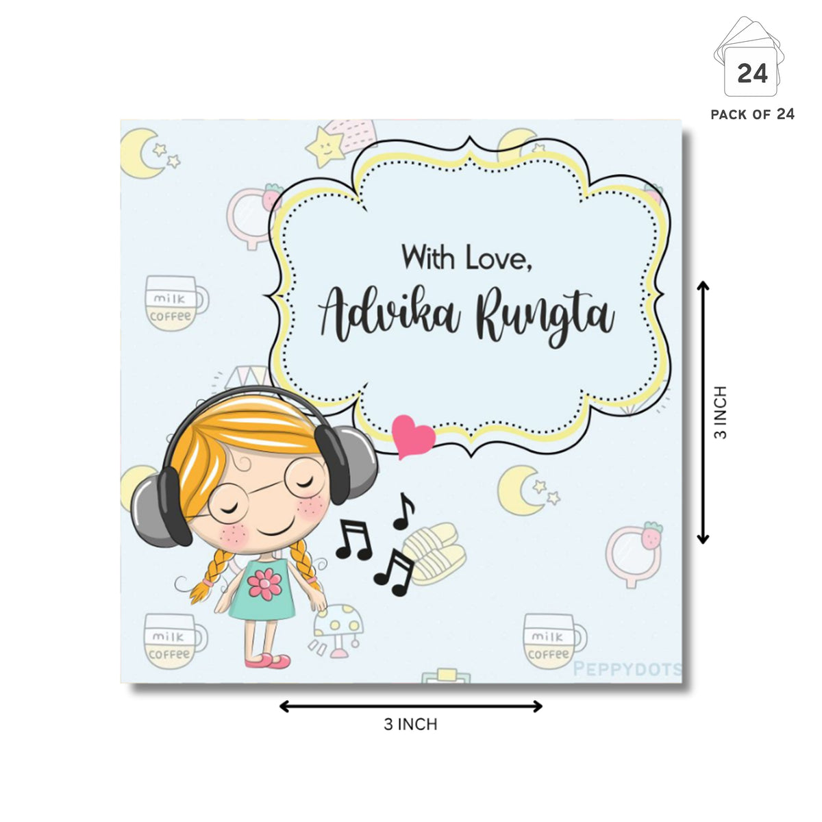 Gift Tag - Green Girl Peppydots|]Peppydots