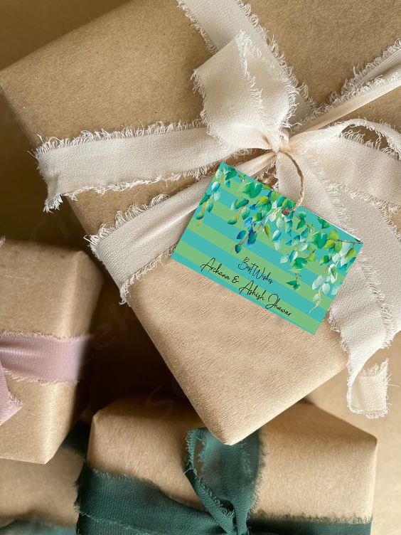 Gift Tag - Green Stripes Doxbox Store|]Peppydots