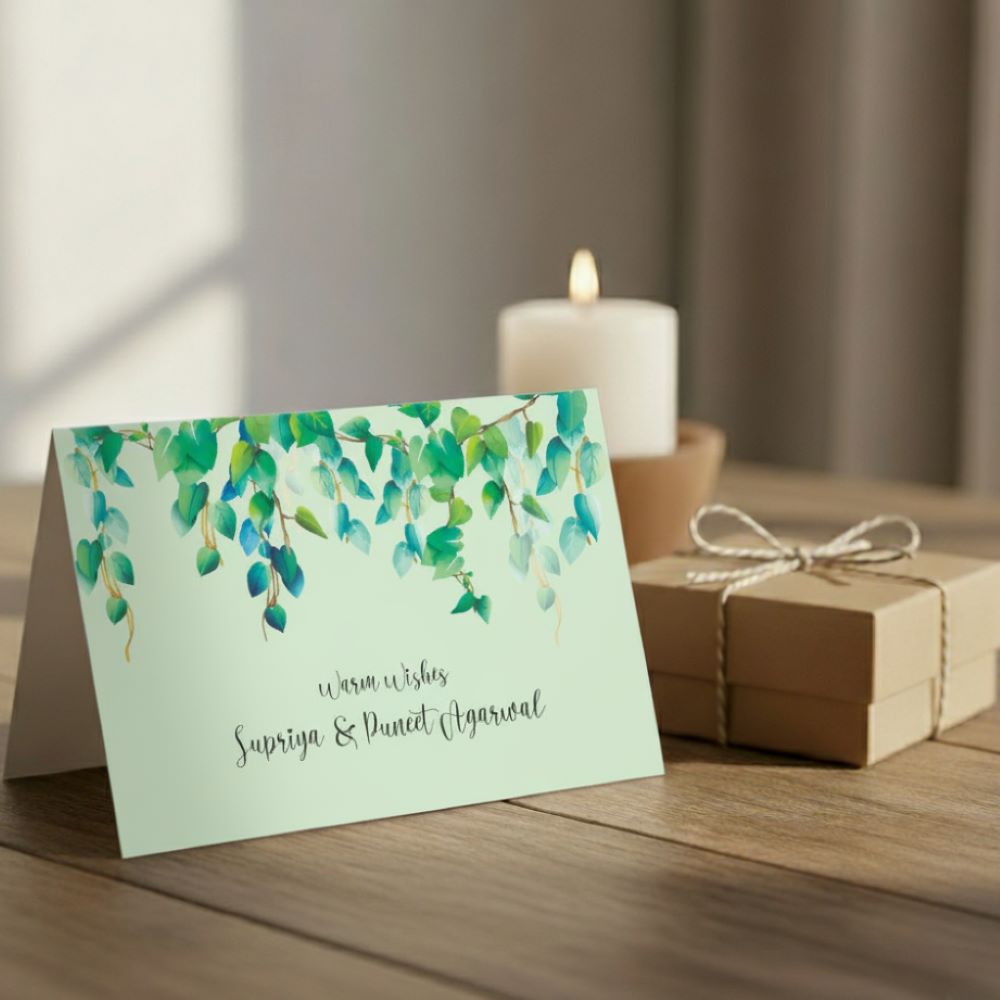 Gift notecard - Green Watercolor leaves Doxbox Store|]Peppydots