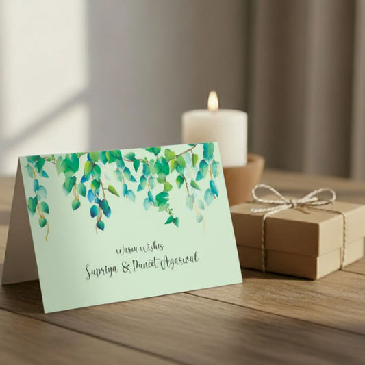 Gift notecard - Green Watercolor leaves Doxbox Store|]Peppydots