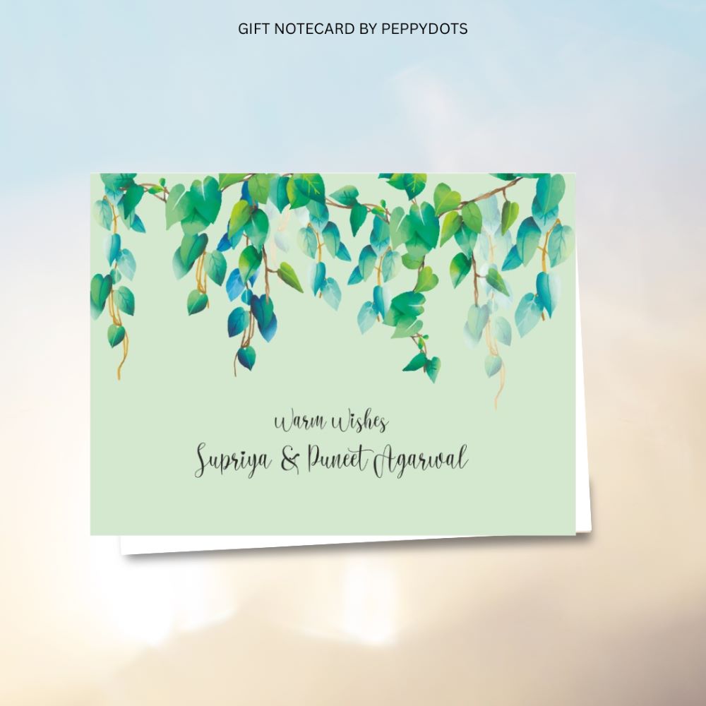 Gift notecard - Green Watercolor leaves Doxbox Store|]Peppydots