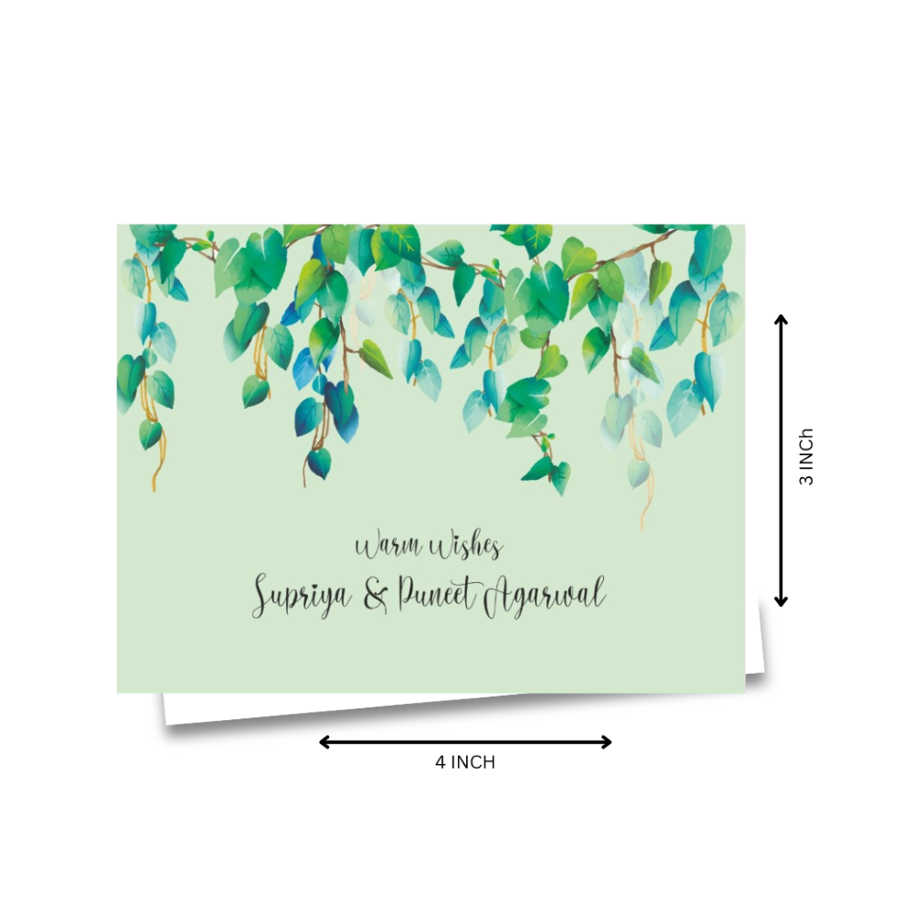 Gift Notecard - Green Watercolor leaves Doxbox Store|]Peppydots